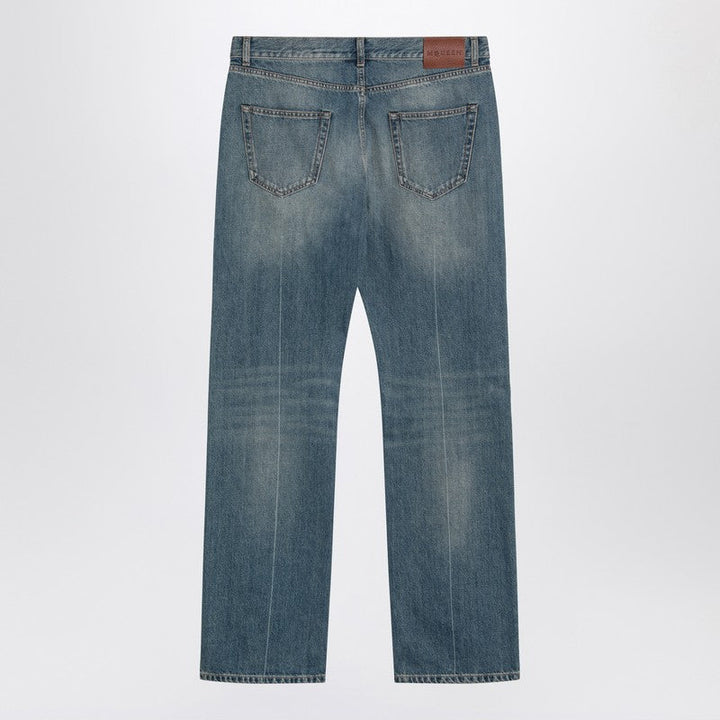 Alexander Mcqueen Faded Blue Jeans Men