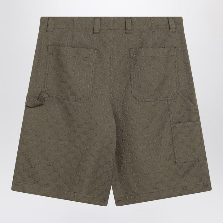 Gucci Forest Green Bermuda Shorts In Gg Fabric Men