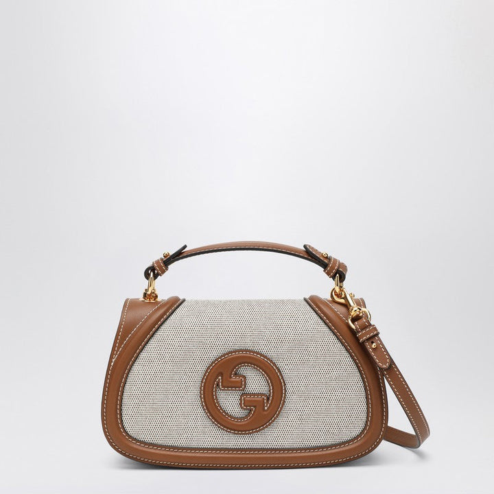 Gucci Blondie Medium Minus Bag In Fabric And Brown Leather Women