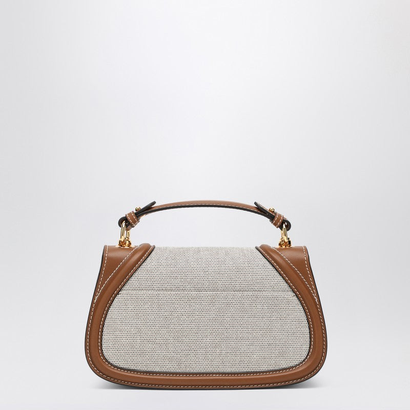 Gucci Blondie Medium Minus Bag In Fabric And Brown Leather Women