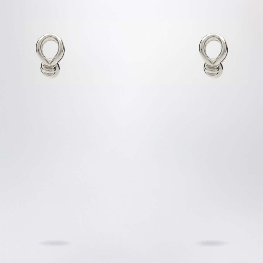 Bottega Veneta Women Silver Earrings With Knot Detail.
