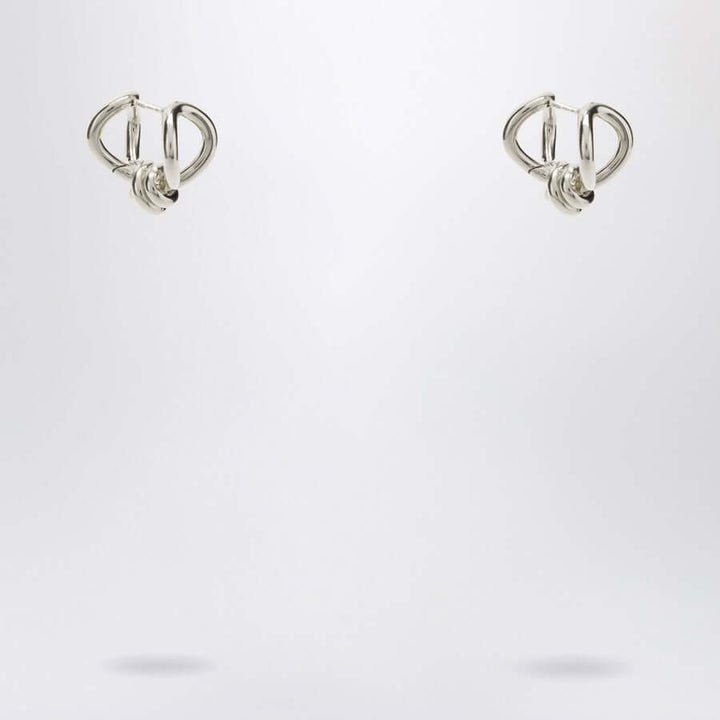 Bottega Veneta Women Silver Earrings With Knot Detail.