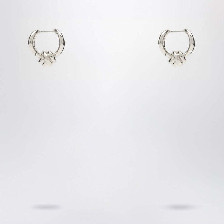 Bottega Veneta Women Silver Earrings With Knot Detail.
