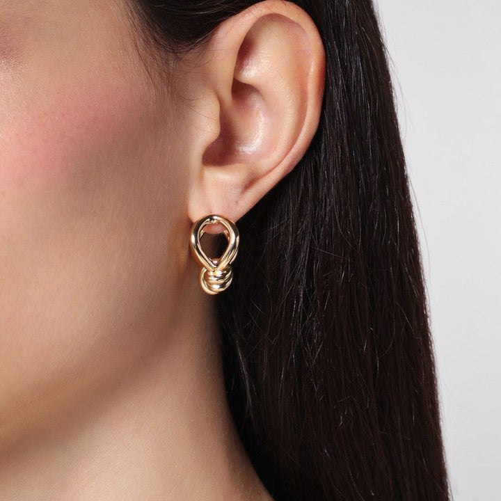 Bottega Veneta Women Gold Earrings With Knot Detail.