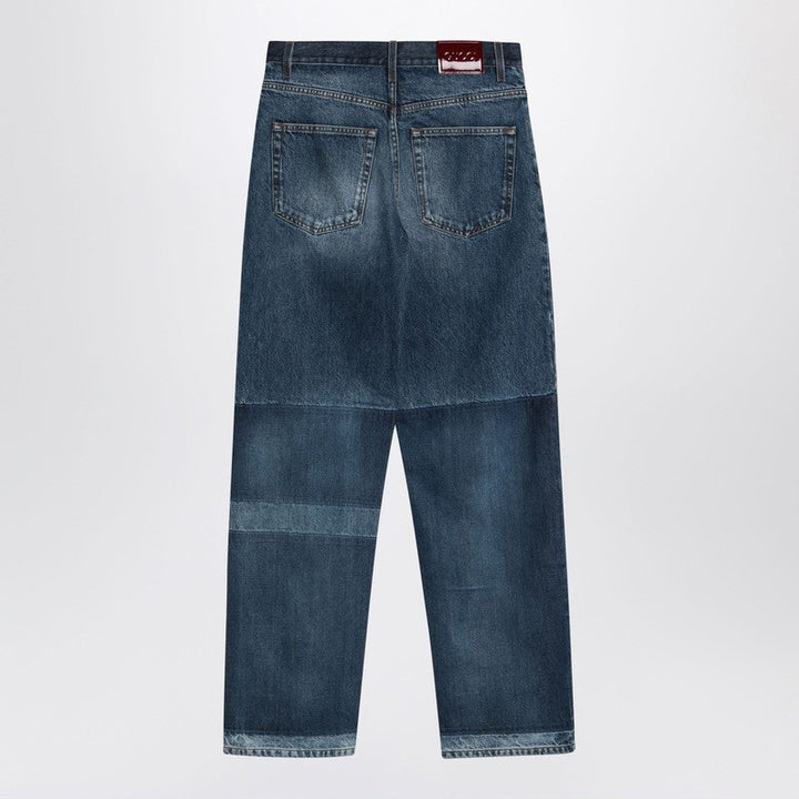 Gucci Two-Tone Wide-Leg Jeans With Stone-Washed Treatment Women