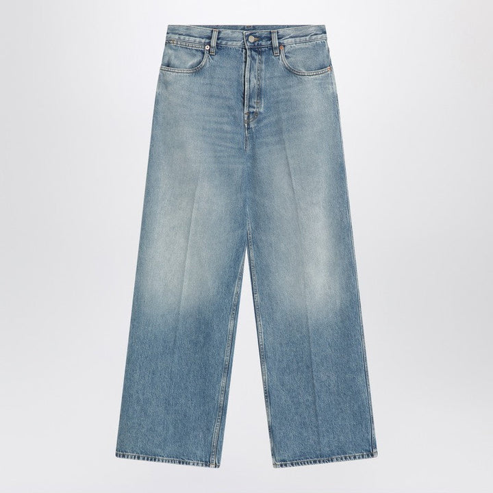 Gucci Wide Light Blue Jeans With Faded Effect Women