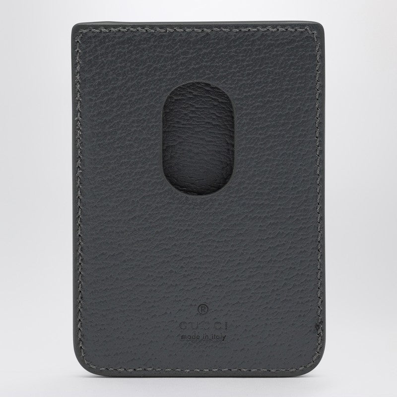 Gucci Gg Supreme Black/Grey Fabric Card Holder Men