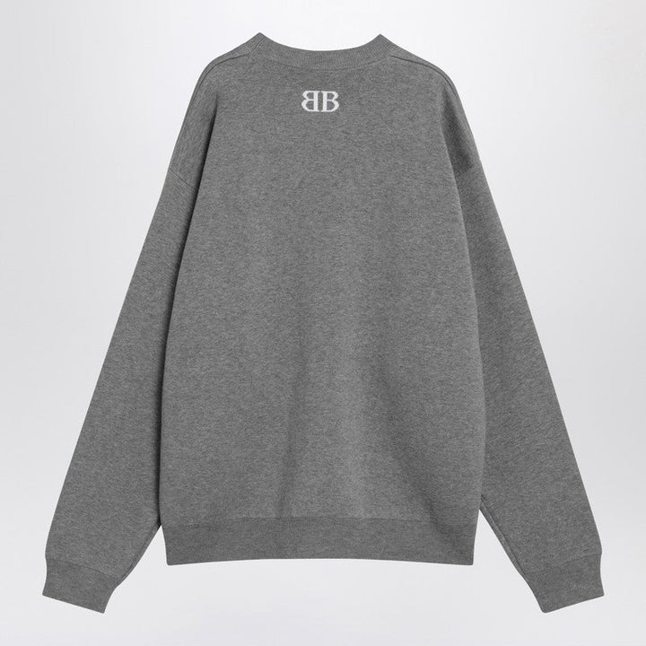 Balenciaga Grey Cotton Sweater With Logo Men