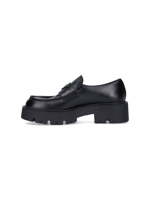 Prada Men Brushed Leather Loafers