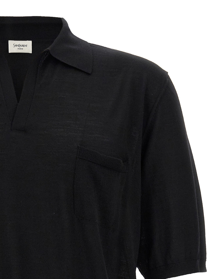 Saint Laurent Men Wool Polo Shirt