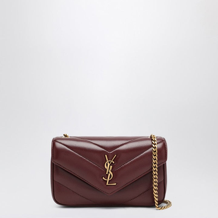 Saint Laurent Mini Loulou Bag In Bordeaux Leather Women