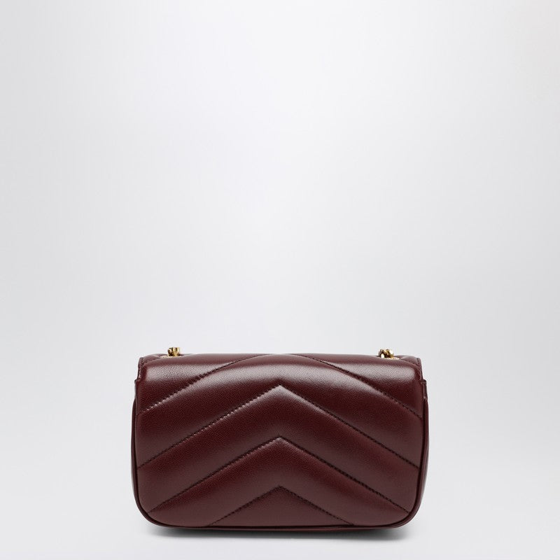 Saint Laurent Mini Loulou Bag In Bordeaux Leather Women
