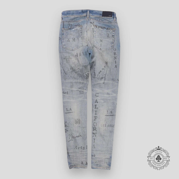 Amiri Military Stencil Jeans in Clay Indigo