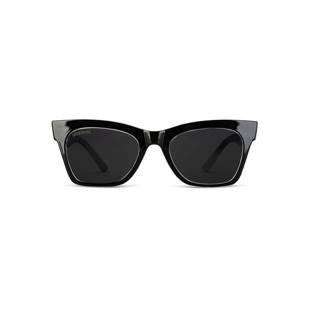 Black stylish Italian designed affordable sunglasses with UV protection.