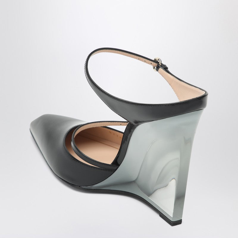 Gucci Black Sabots With Transparent Wedge Women