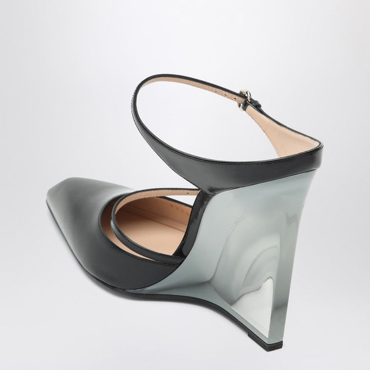 Gucci Black Sabots With Transparent Wedge Women