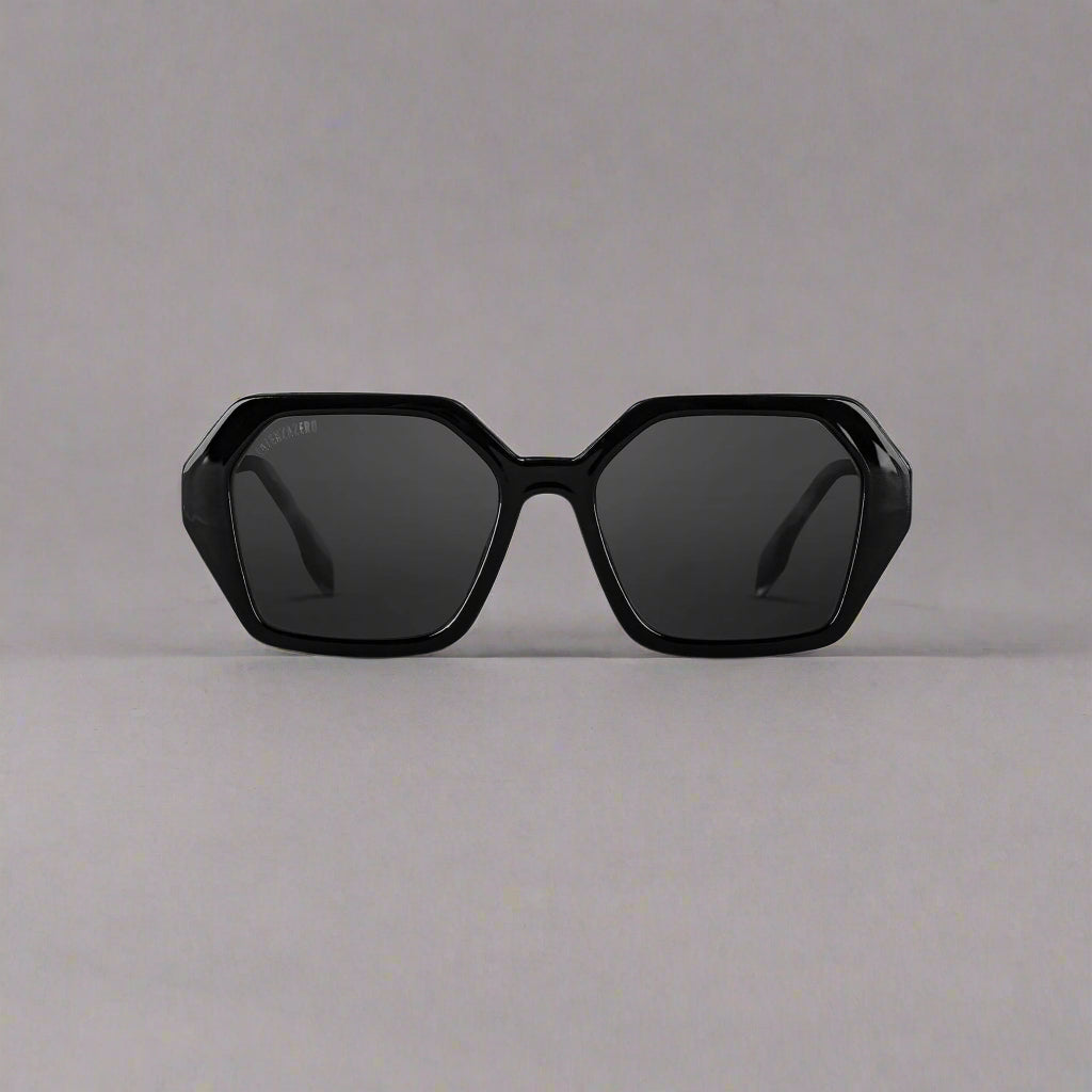 Black stylish Italian designed affordable sunglasses with UV protection.
