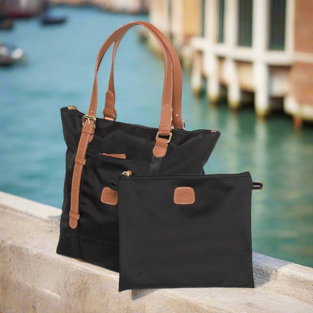 Bric's women's black & brown synthetic & leather Handbags