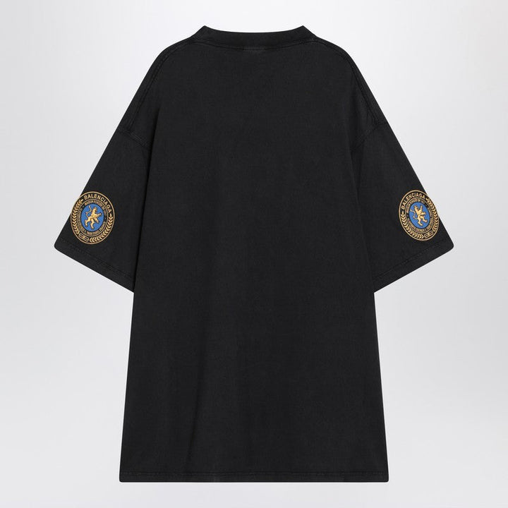 Balenciaga Faded Black Dry Fleece Uniform Merch T-Shirt Men