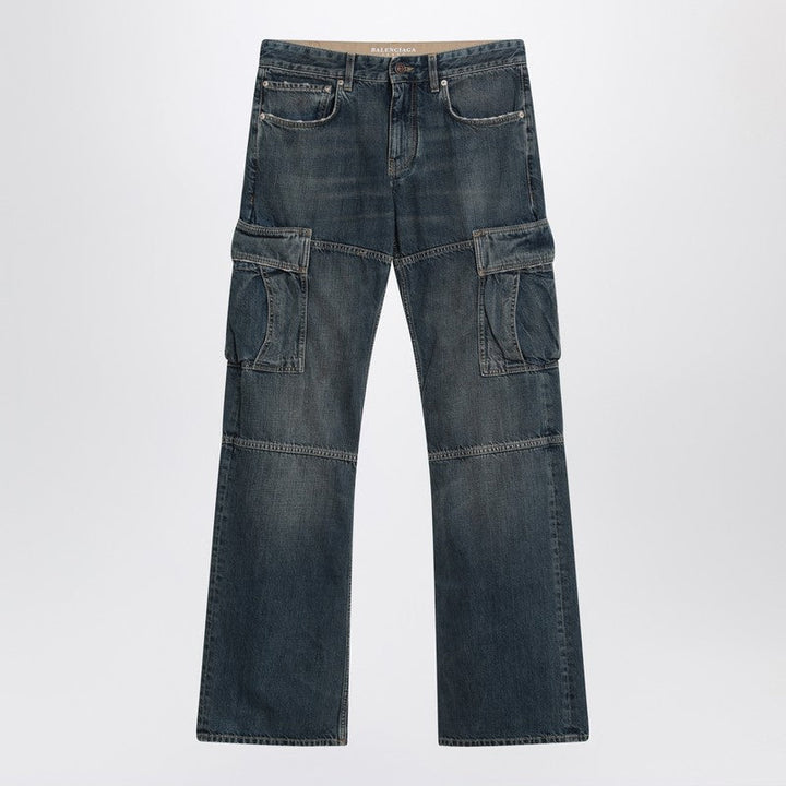 Balenciaga Blue Cargo Regular Jeans With A Faded Effect Women