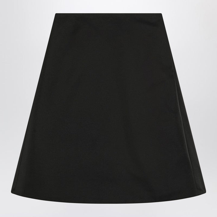 Alexander Mcqueen Flared Black Skirt In Silk Blend Women