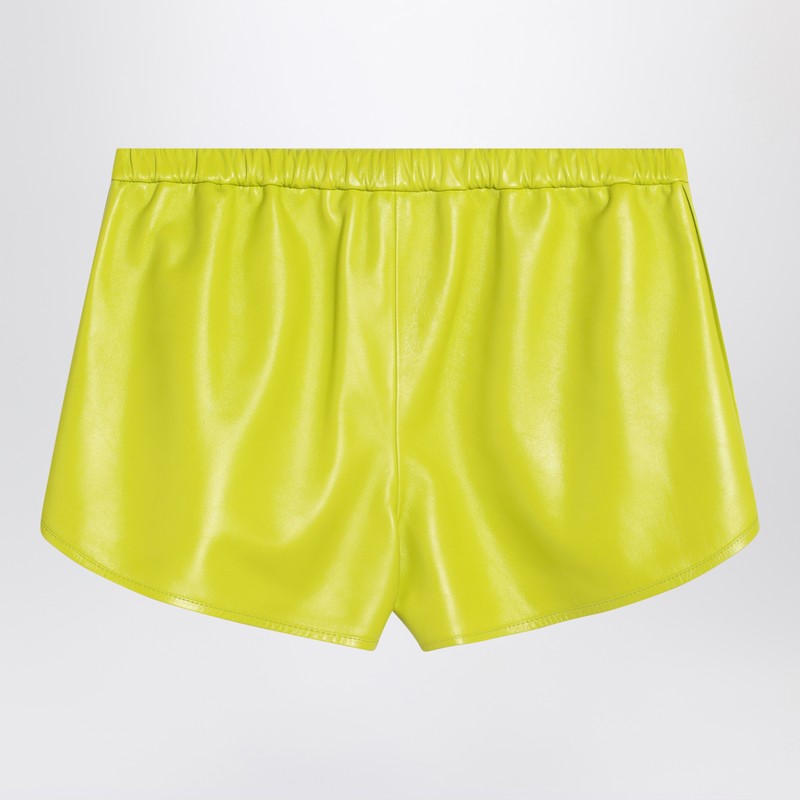 Gucci Lime Green Shorts In Leather Women