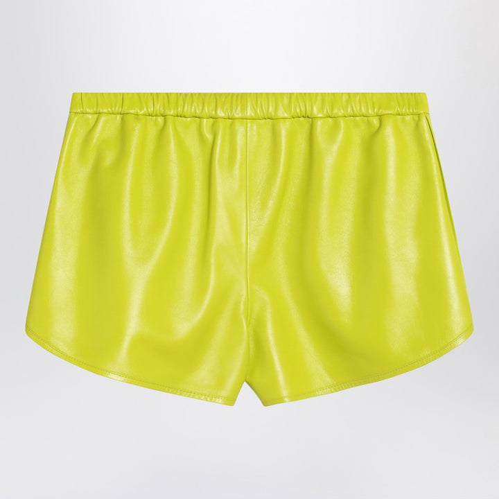 Gucci Lime Green Shorts In Leather Women