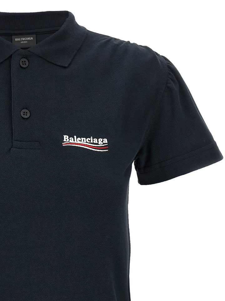 Balenciaga Women Logo Embroidery Polo Shirt