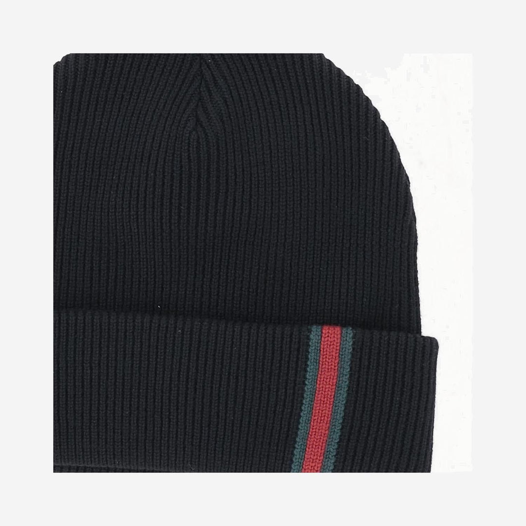 GUCCI Web Detail Wool Beanie for Men