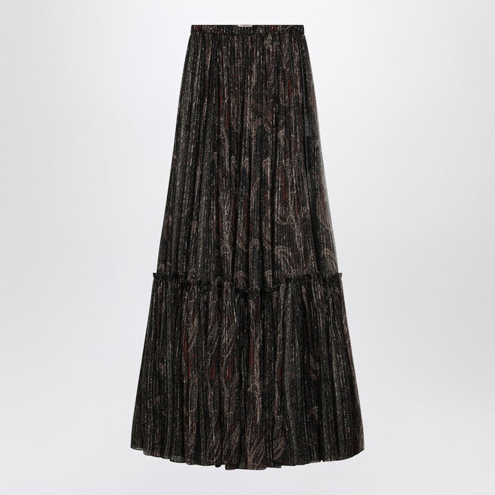 Saint Laurent Ruffled Skirt With Paisley Print Women
