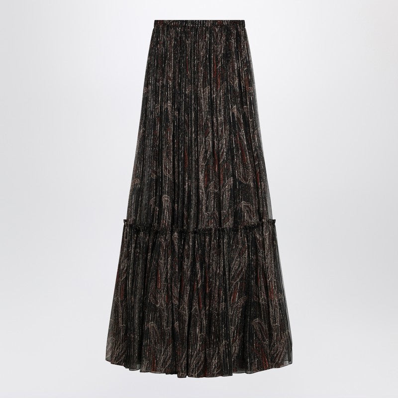Saint Laurent Ruffled Skirt With Paisley Print Women