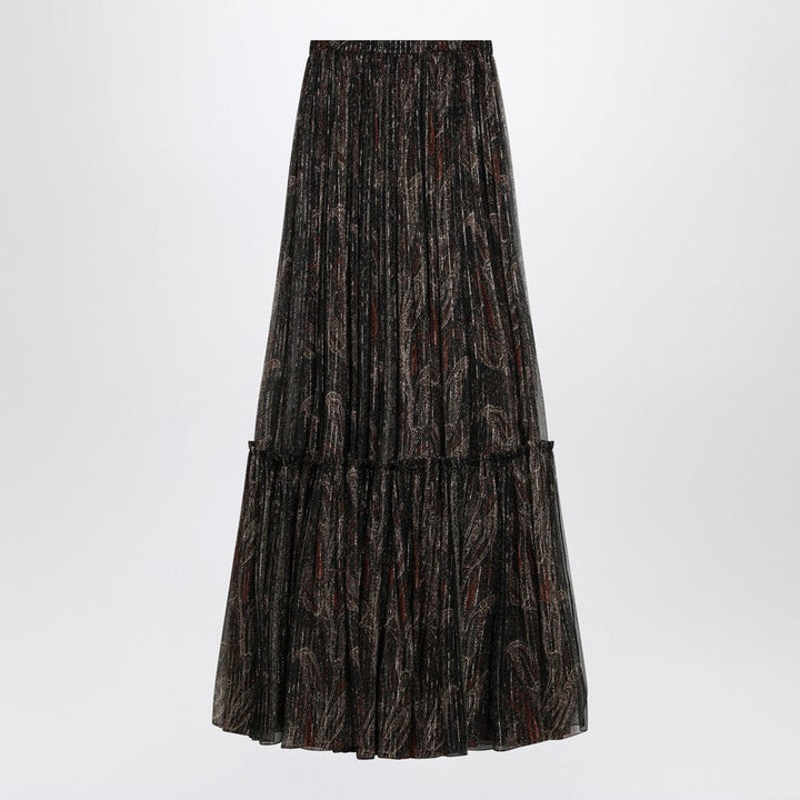 Saint Laurent Ruffled Skirt With Paisley Print Women