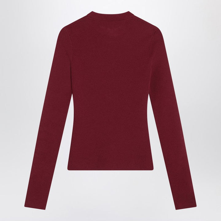 Balenciaga Ribbed Burgundy Nano Bb Sweater Women