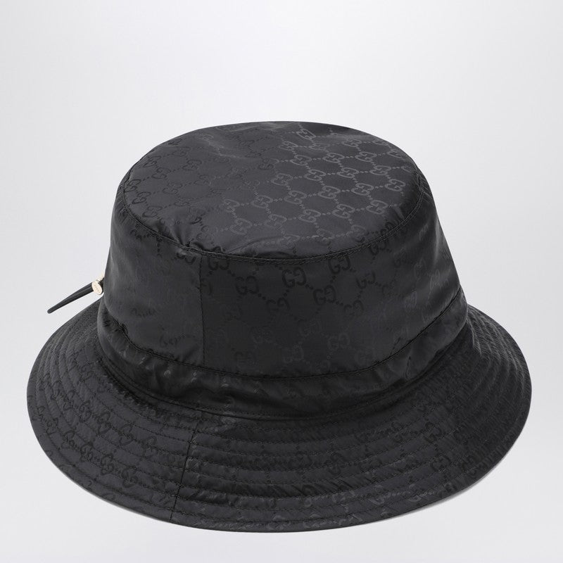 Gucci Reversible Black Nylon Gg Hat Women