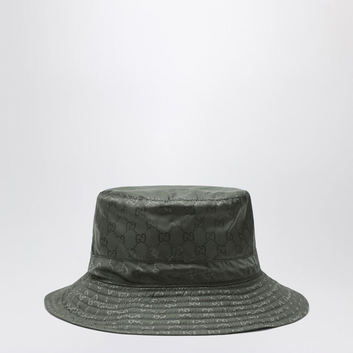 Gucci Reversible Dark Green Nylon Gg Hat Women