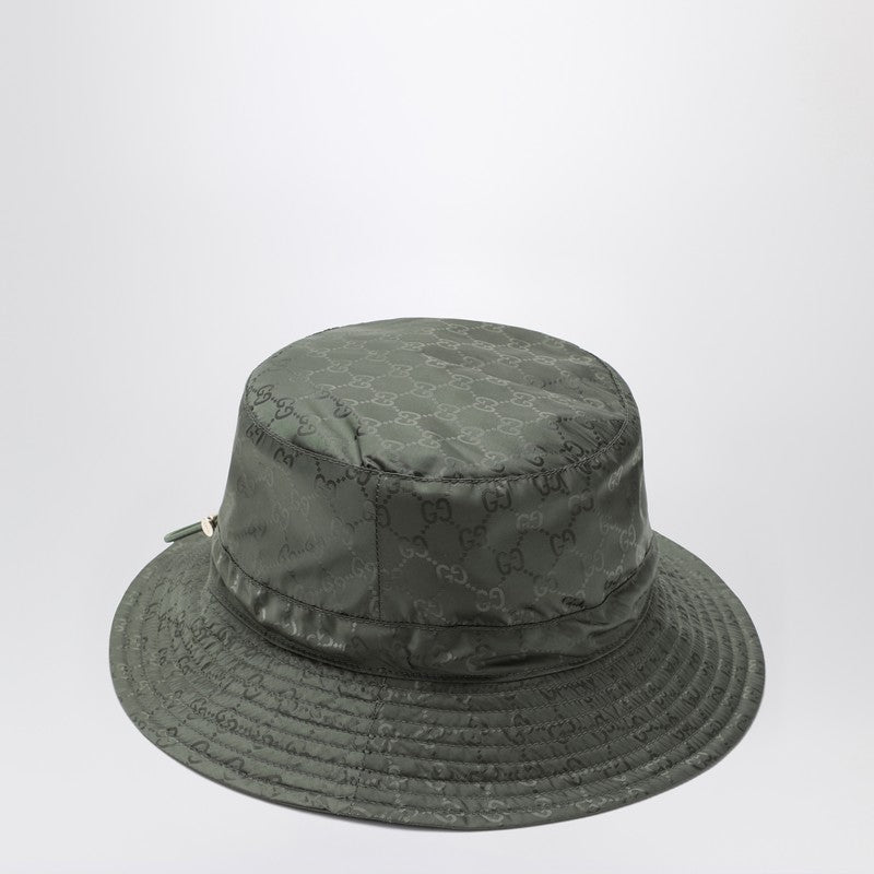 Gucci Reversible Dark Green Nylon Gg Hat Women