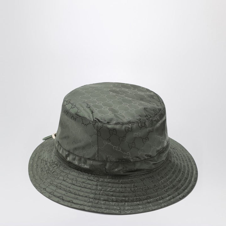 Gucci Reversible Dark Green Nylon Gg Hat Women