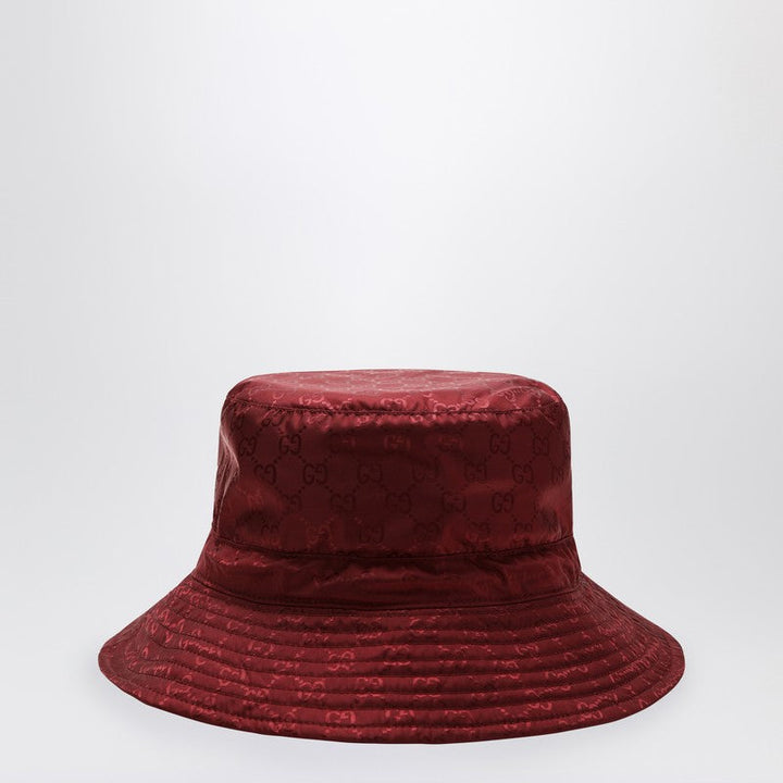 Gucci Reversible Burgundy Nylon Gg Hat Women