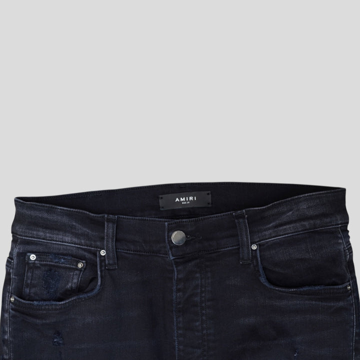Amiri MX1 Bandana Patch Jeans in Aged Black