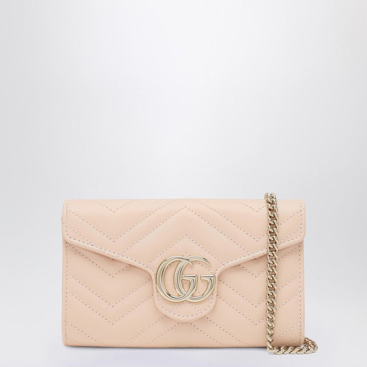 Gucci Gg Marmont Pink Wallet With Chain Women