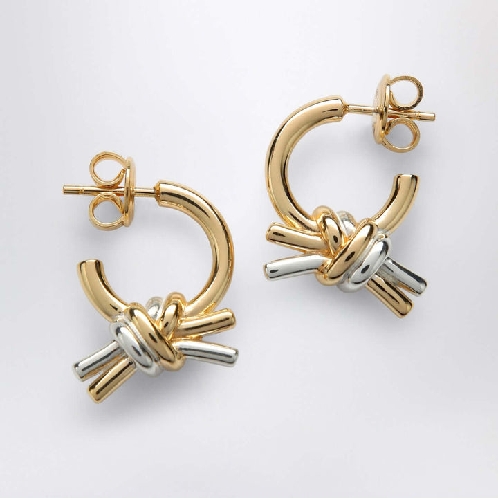 Bottega Veneta Women Knot Earrings In Silver/Yellow Gold Colour