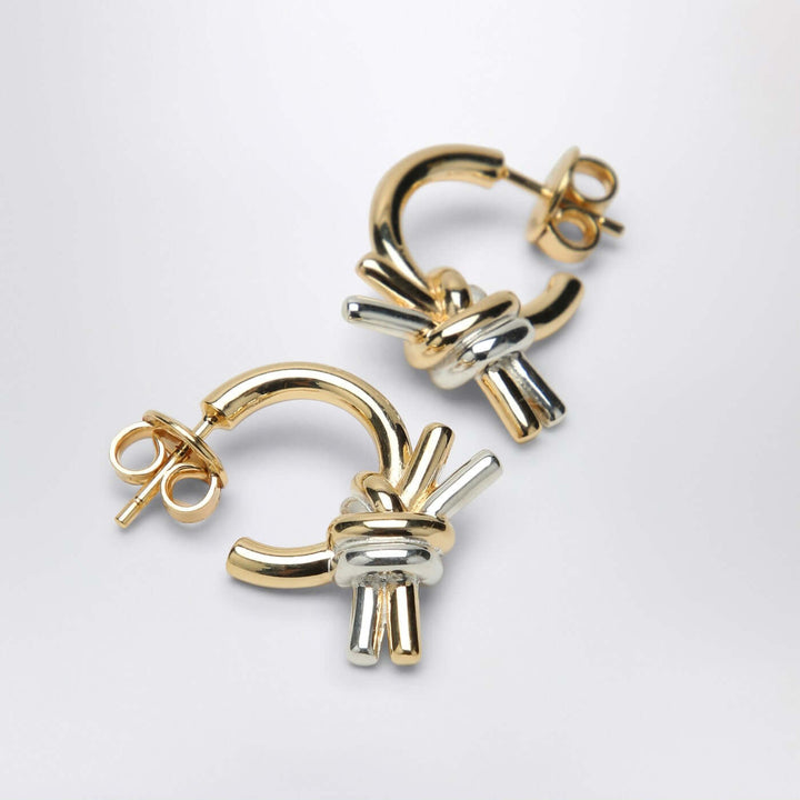 Bottega Veneta Women Knot Earrings In Silver/Yellow Gold Colour