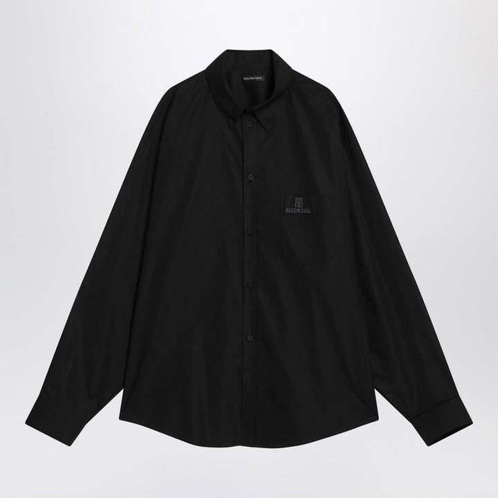 Balenciaga Black Cotton Shirt With Logo Men