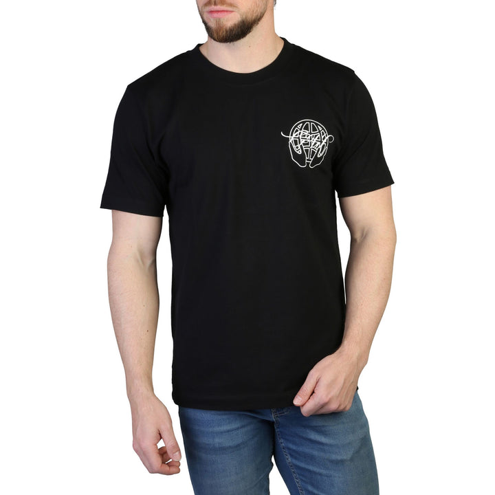 Off-White men's black T-shirts with front and rear logos