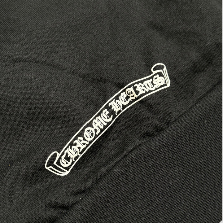 Chrome Hearts Vertical FU Logo Hoodie in Black/White