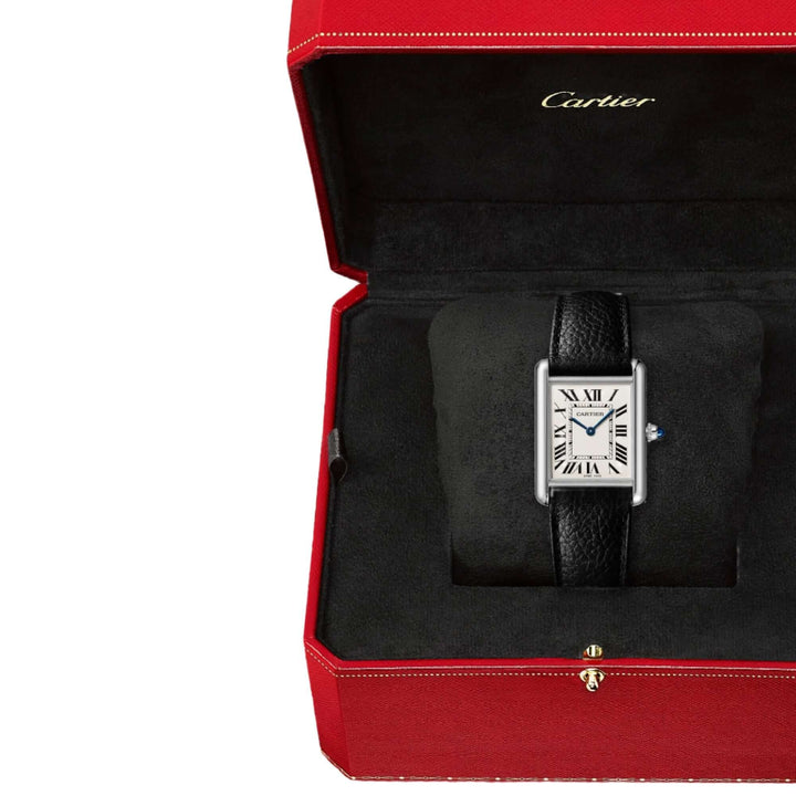 Cartier Tank Must de Cartier Watch, Large Model, Steel, Leather