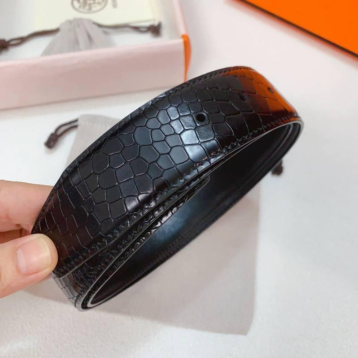 Hermes Men Silver Buckle Belt &