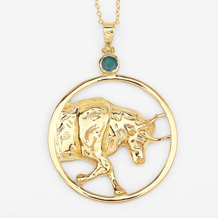 0.23 Carat Genuine Emerald .925 Sterling Silver Pendant