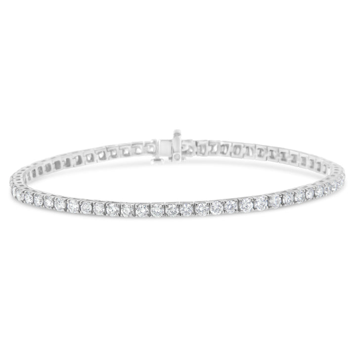 IGI Certified 5.0 Cttw Cut Diamond 14K White Gold Classic 7â€ Tennis Bracelet (H-I Color, I1-I2 Clarity)