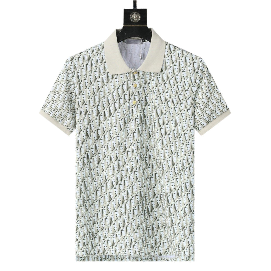 Dior Geometric Green T-Shirt With Collar